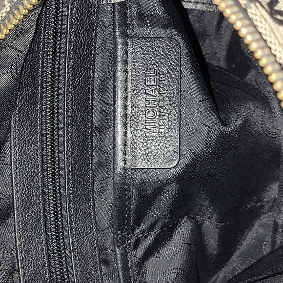 Michael Kors Gray Black Signature Handbag Purse Satchel - Picture 8 of 15